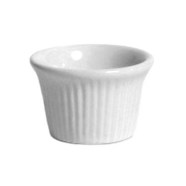 Tuxton China 2.38 in. Ramekin Fluted 1.5 oz. - White - 4 Dozen BWX-0152